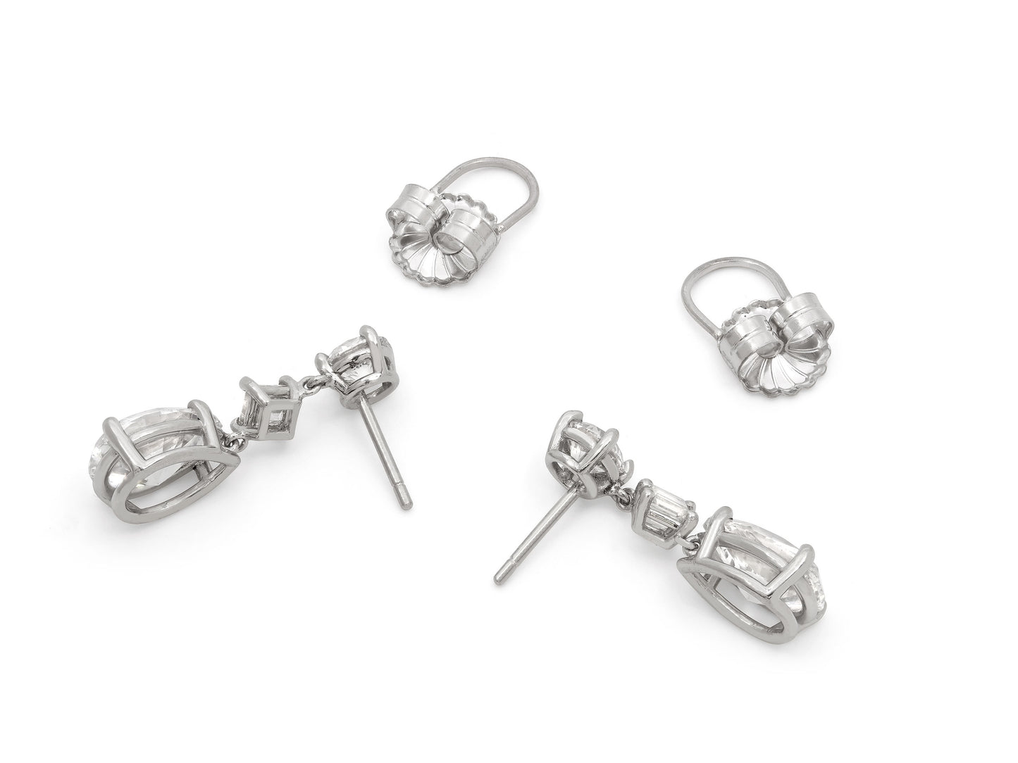Beladora 'Bespoke' Diamond Drop Earrings in Platinum