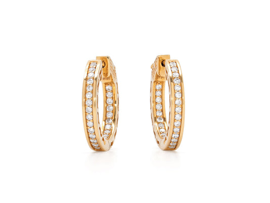 Diamond Hoop Earrings in 18K Gold