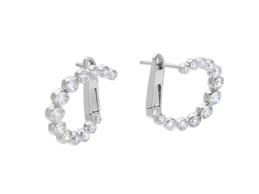 Front Back Diamond Earrings in 18K White Gold