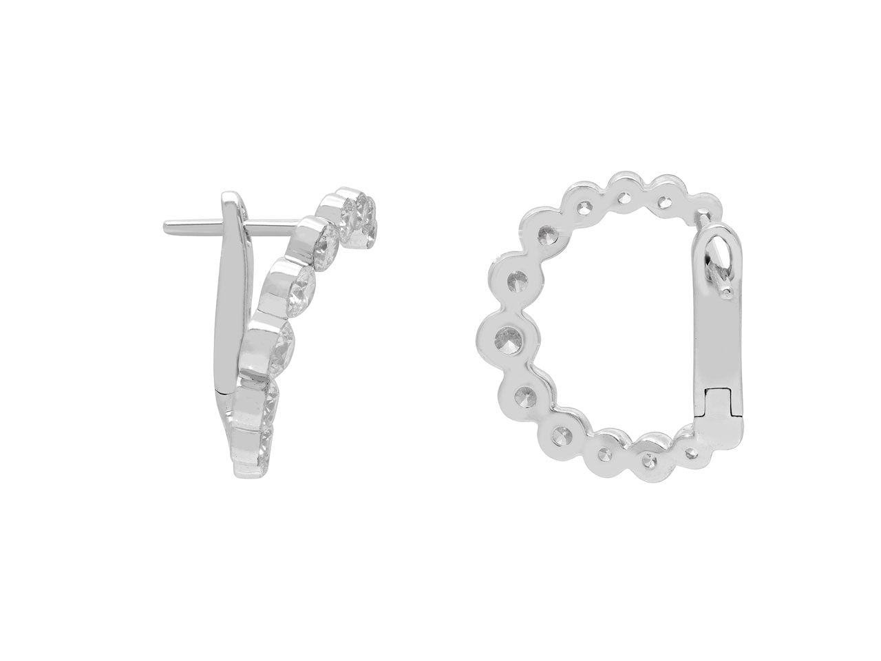 Front Back Diamond Earrings in 18K White Gold