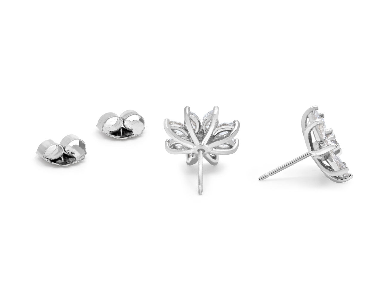 Flower Diamond Earrings in Platinum