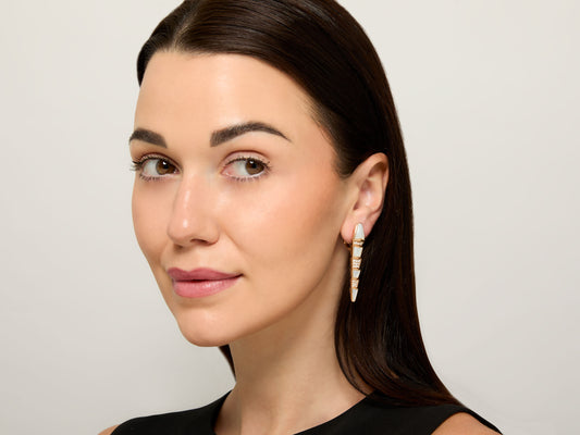 Bulgari 'Serpenti' Diamond and Mother-Of-Pearl Earrings in 18K Rose Gold
