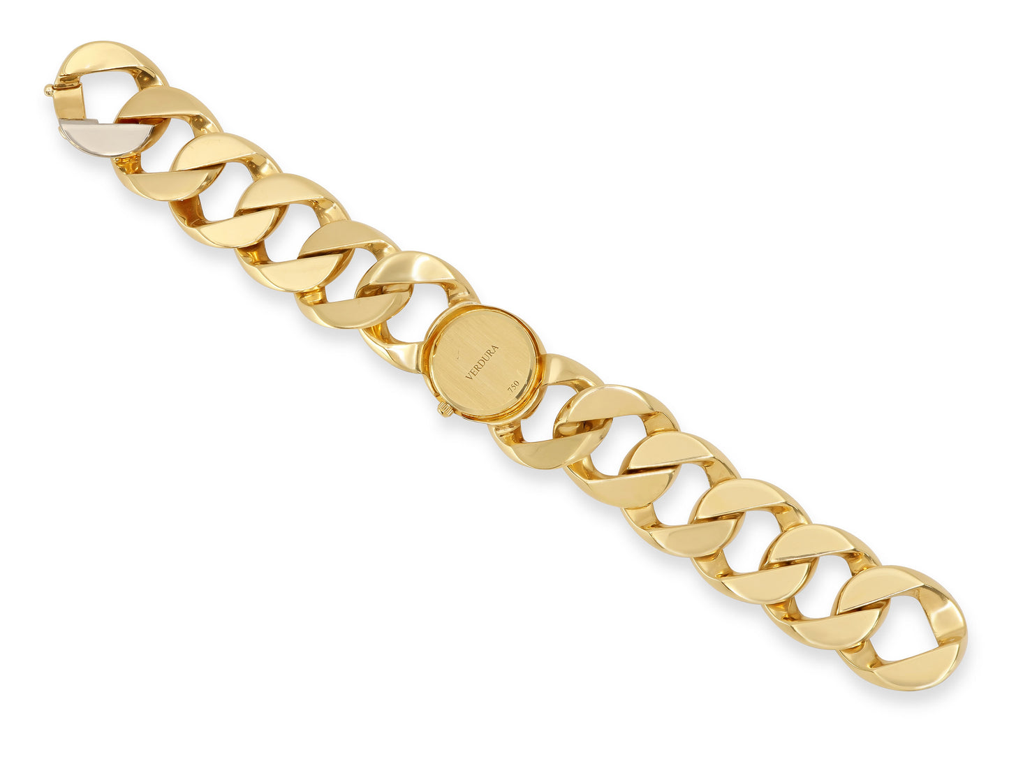 Verdura 'Curb-Link Bracelet Watch' in 18K Gold