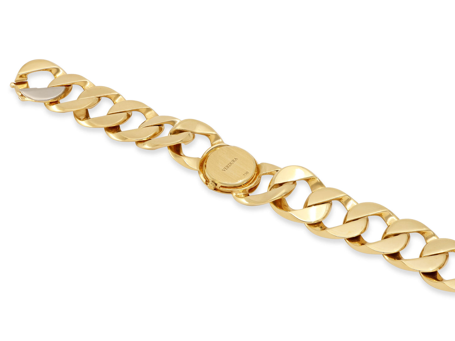 Verdura 'Curb-Link Bracelet Watch' in 18K Gold