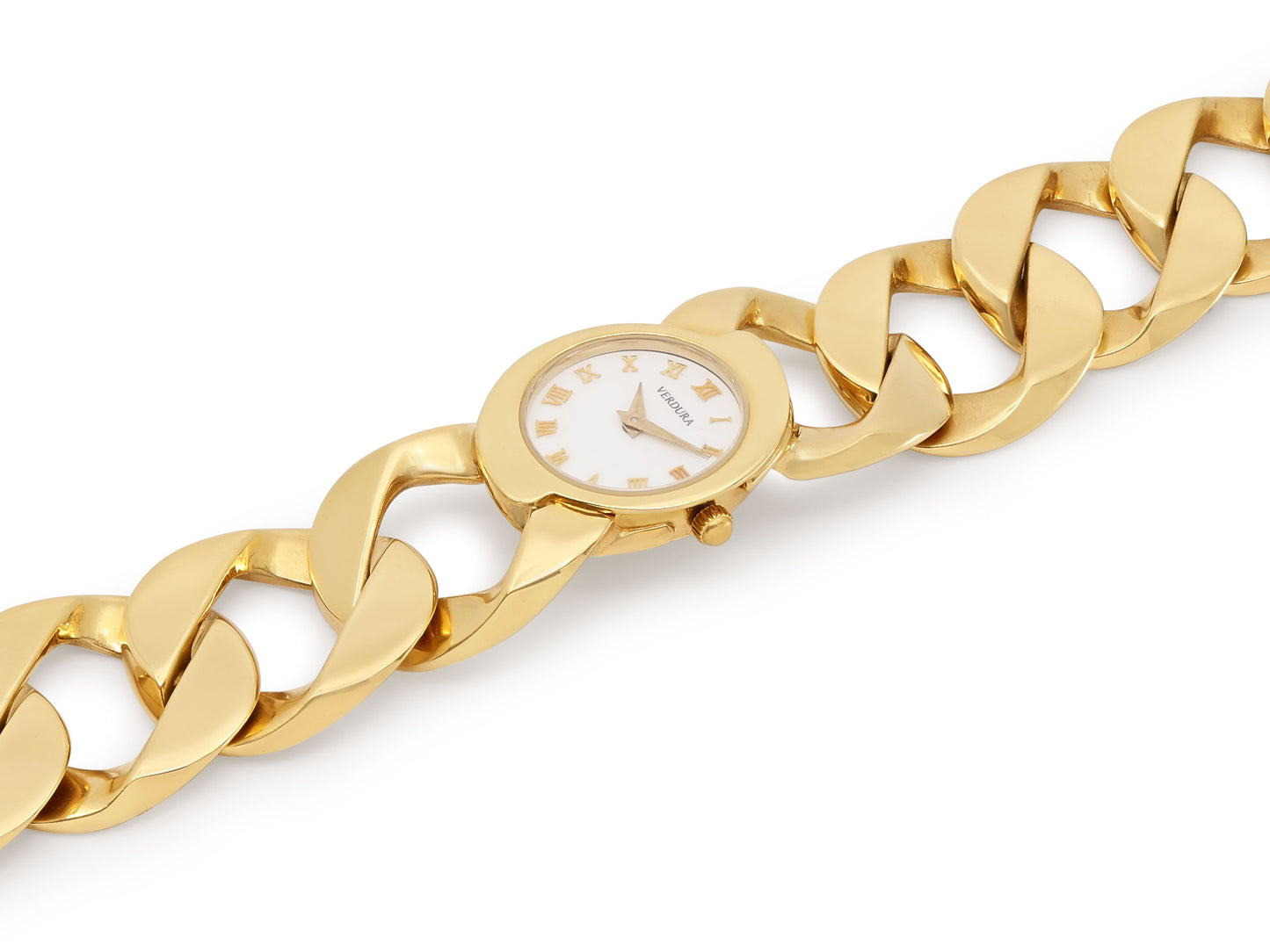 Verdura 'Curb-Link Bracelet Watch' in 18K Gold