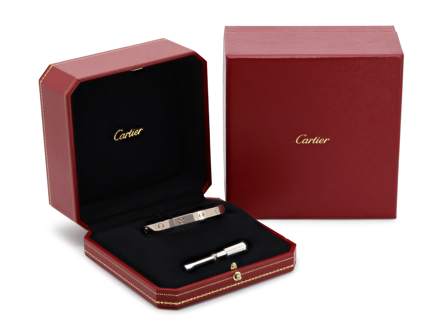 Cartier 'Love' Bracelet in 18K White Gold, Classic Model, Size 18