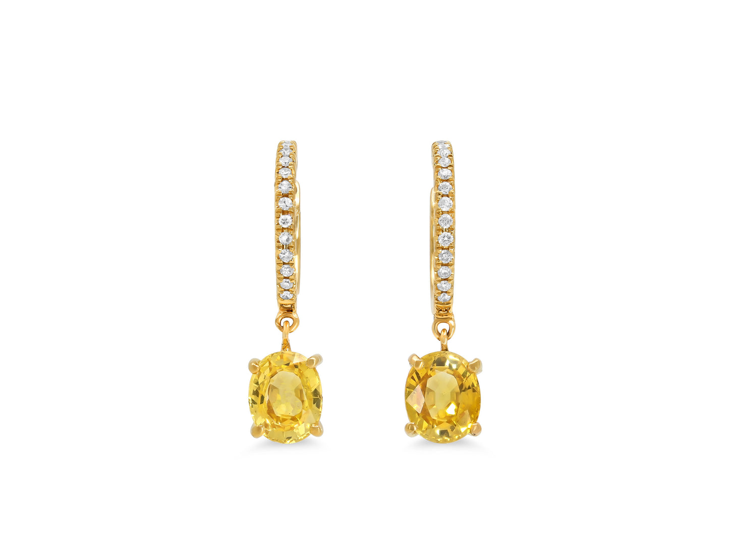 Beladora 'Reimagined' Yellow Sapphire and Diamond Earrings in 18K Gold