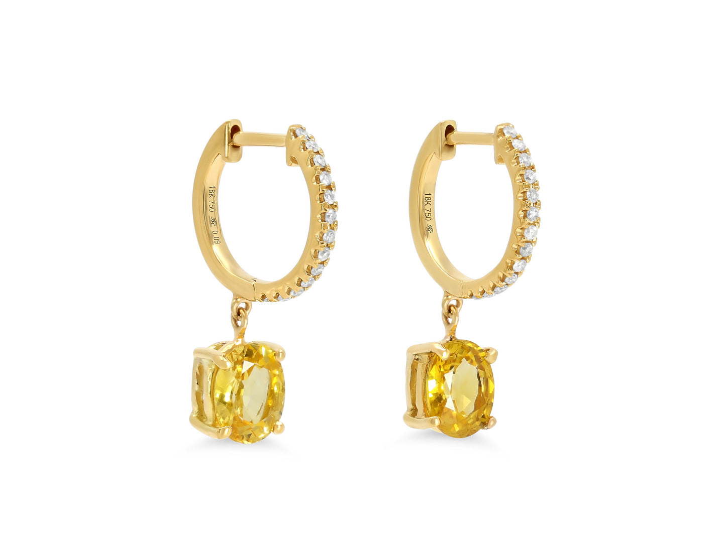 Beladora 'Reimagined' Yellow Sapphire and Diamond Earrings in 18K Gold