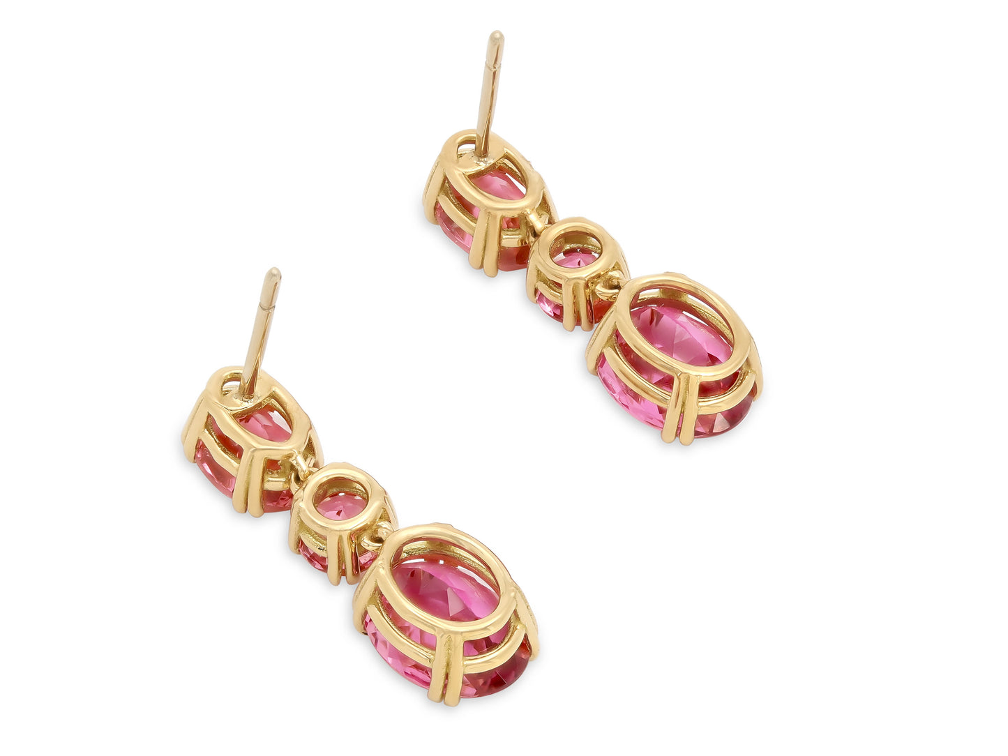 Beladora 'Bespoke' Pink Tourmaline Earrings in 18K Gold