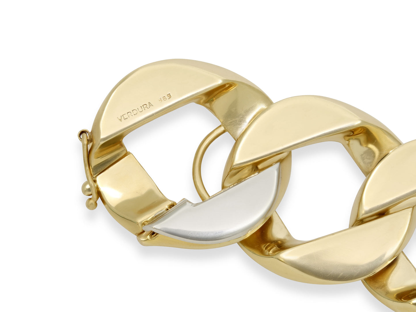 Verdura 'Curb-Link' Bracelet in 14K Gold, Large