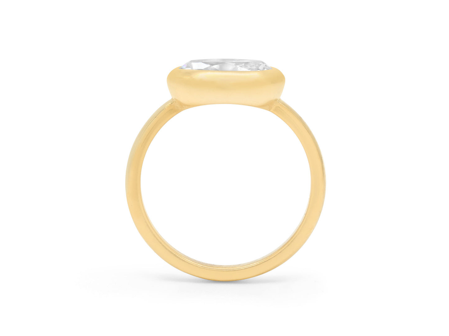 Beladora 'Bespoke' Old-Cut Moval Diamond Pinky Ring, 0.87 carat H/VS2, in 18K Yellow Gold