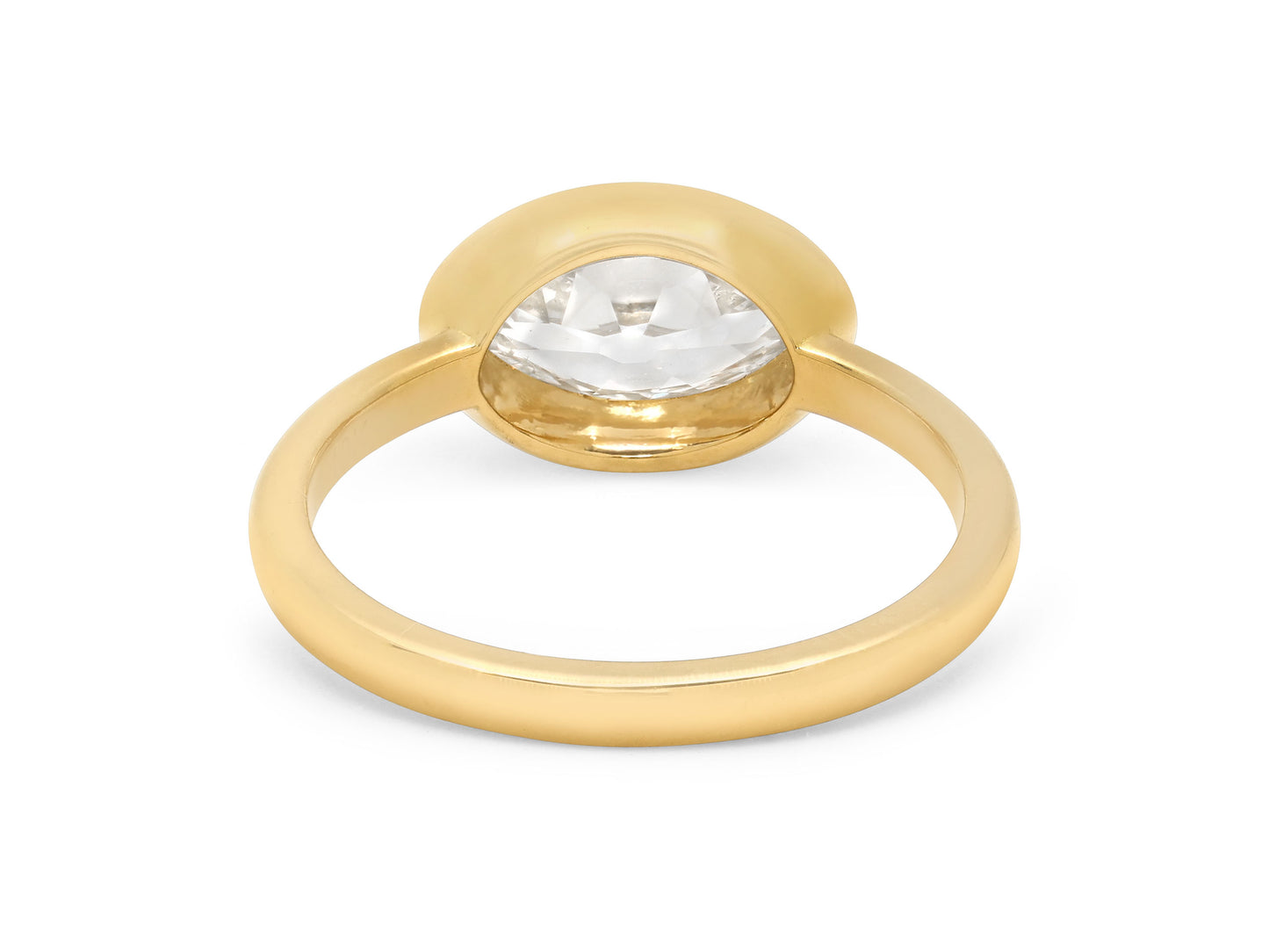 Beladora 'Bespoke' Old-Cut Moval Diamond Pinky Ring, 0.87 carat H/VS2, in 18K Yellow Gold