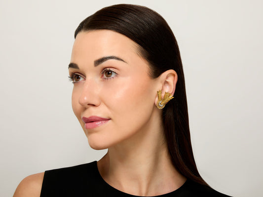 Verdura 'Target' Earrings in 18K Gold and Platinum