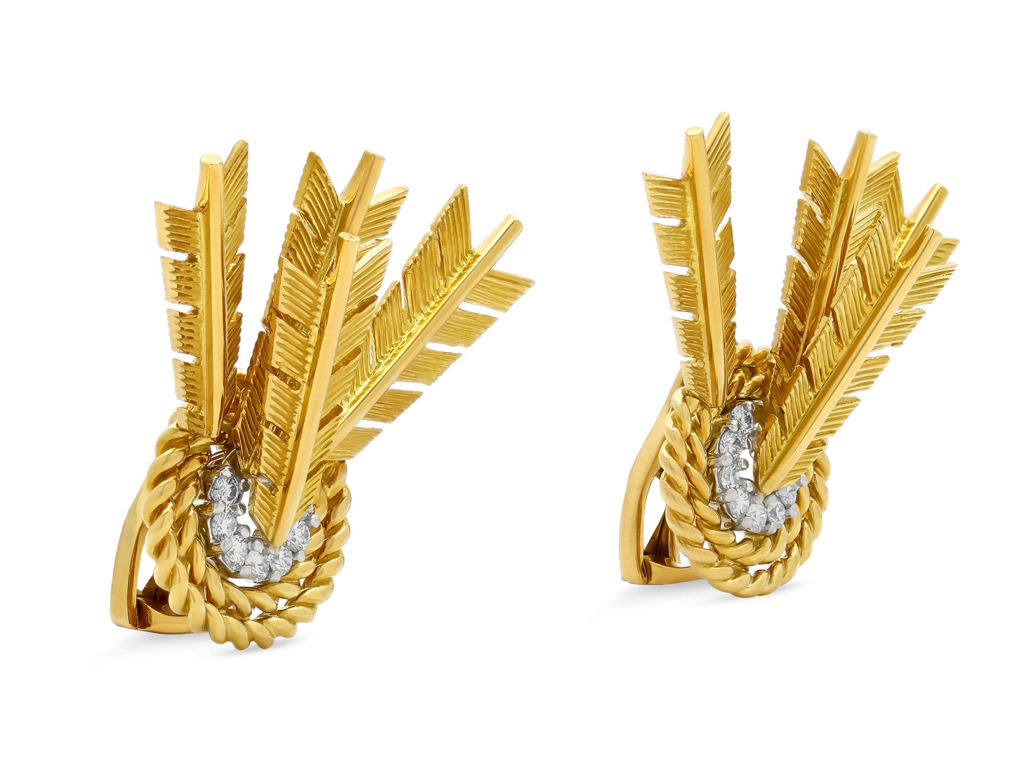 Verdura 'Target' Earrings in 18K Gold and Platinum