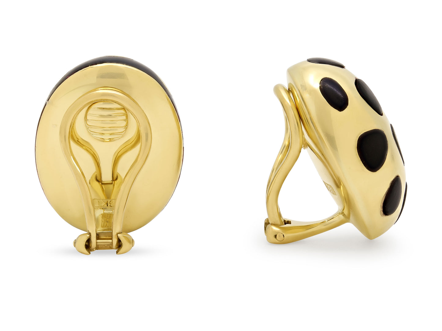 Tiffany & Co. 'Positive-Negative' Black Jade Earrings in 18K Gold, by Angela Cummings