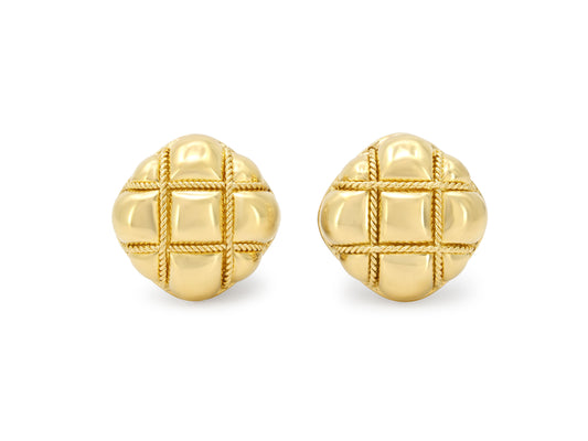 Quilted Earrings in 18K Gold
