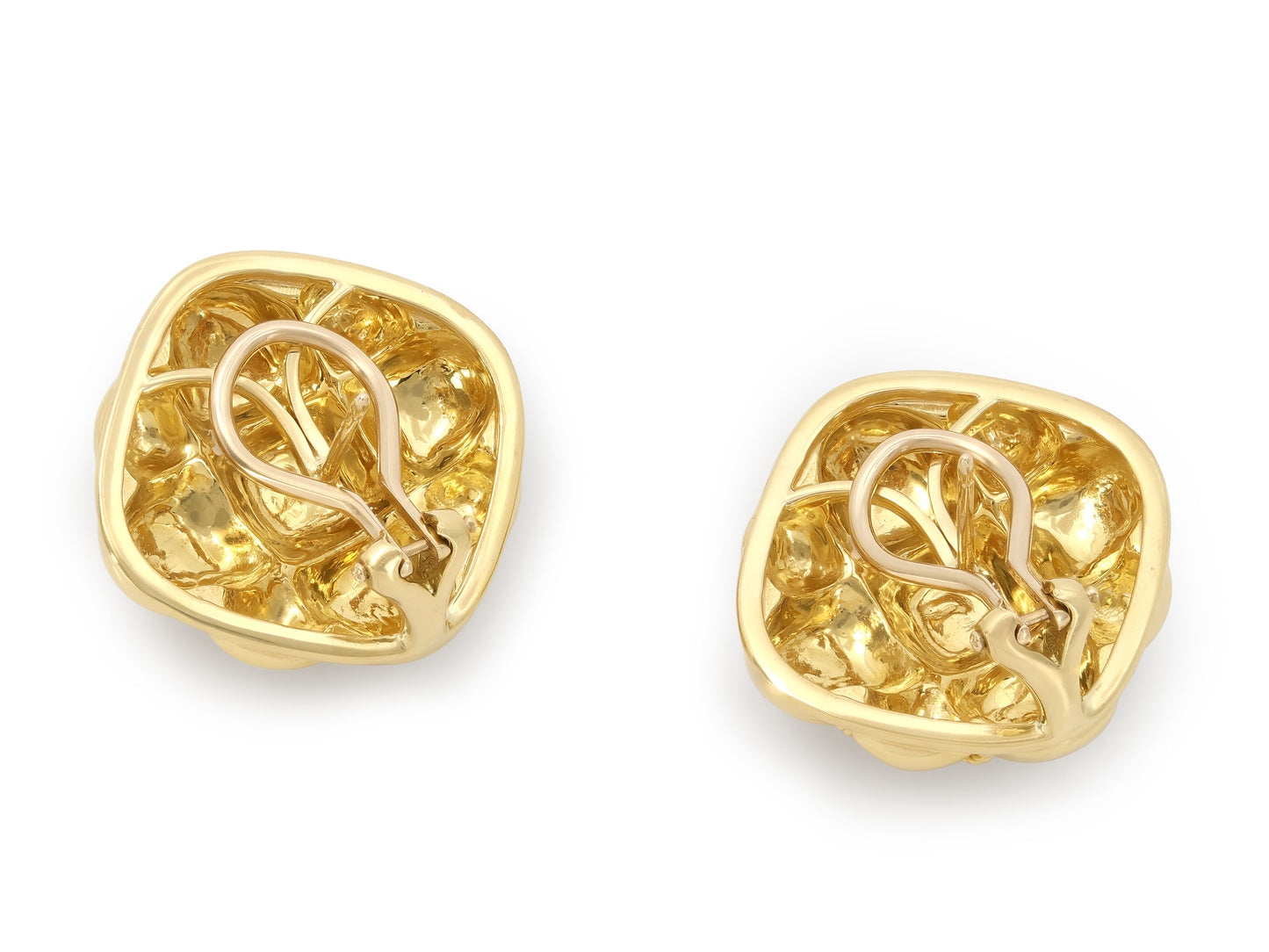 Quilted Earrings in 18K Gold