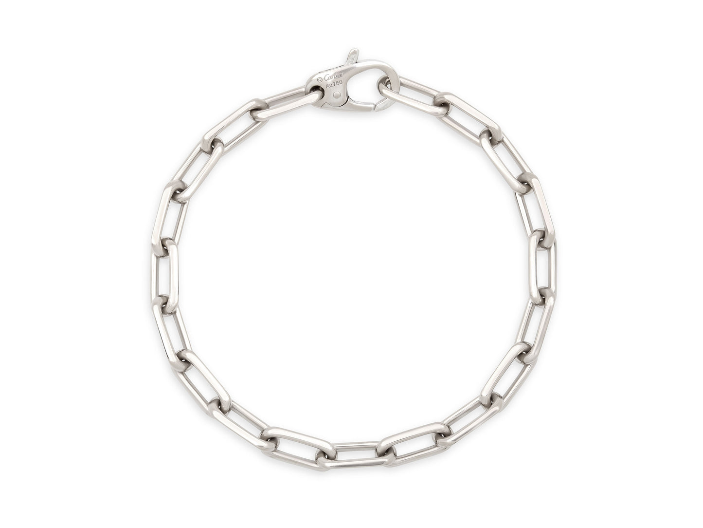 Cartier 'Santos de Cartier' Chain Bracelet in 18K White Gold, Medium Model