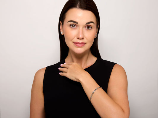 Cartier 'Santos de Cartier' Chain Bracelet in 18K White Gold, Medium Model