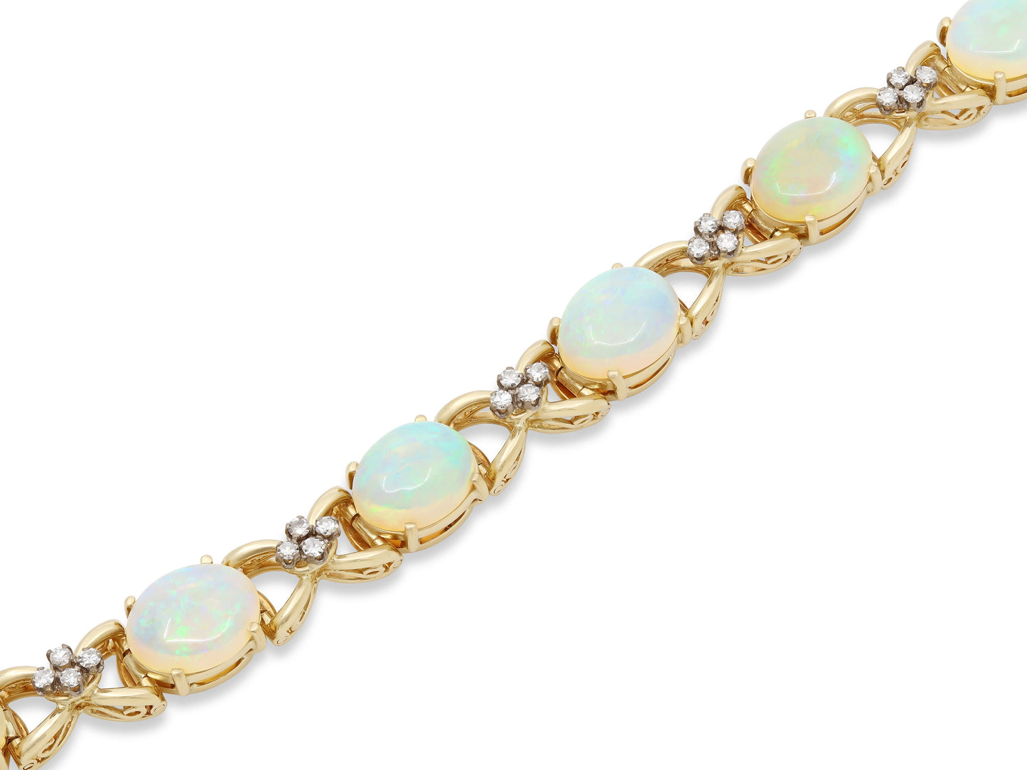 Opal and Diamond Bracelet in 18K Gold