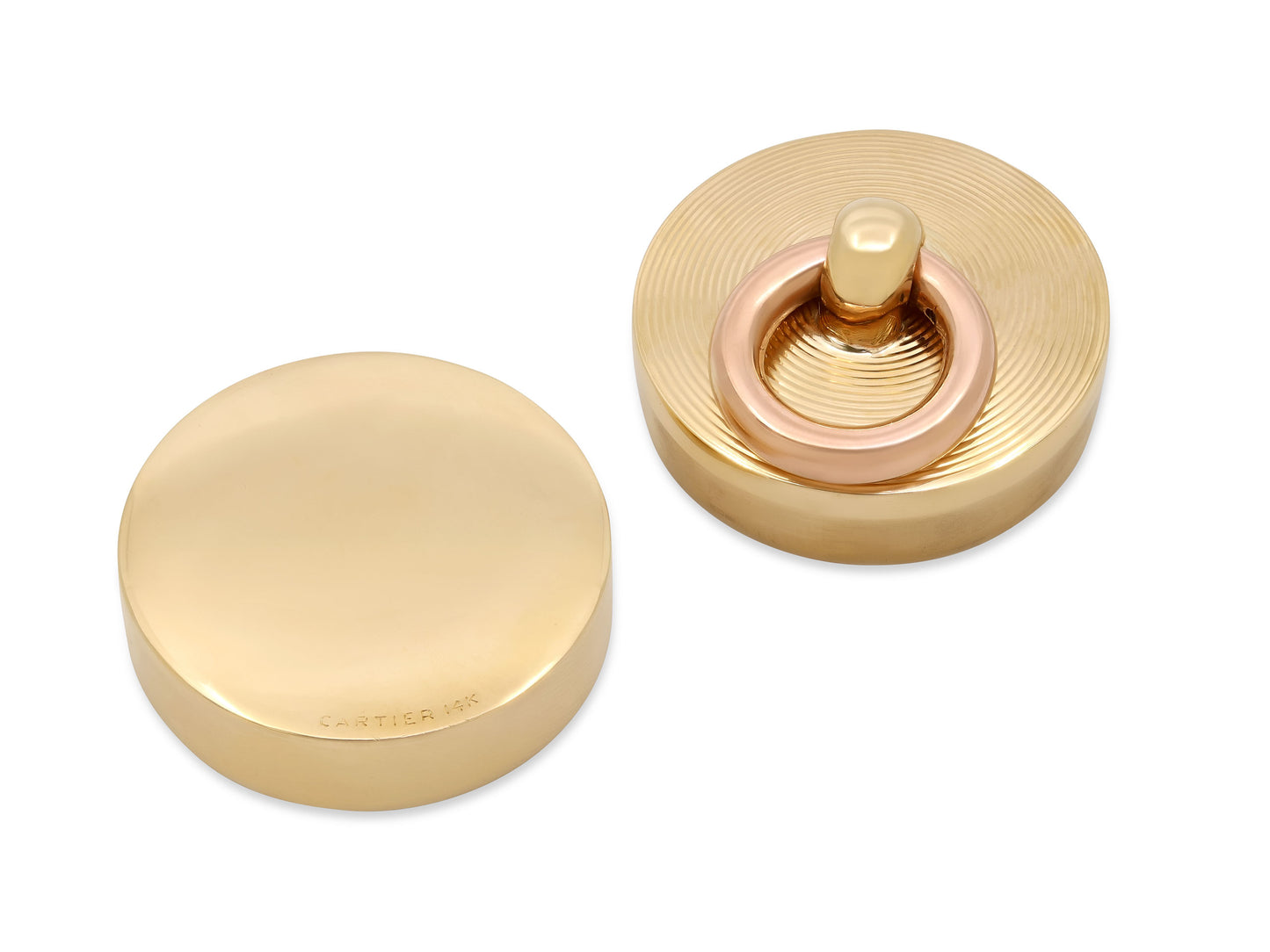Mid-Century Cartier Pill Box in 14K Yellow and Rose Gold