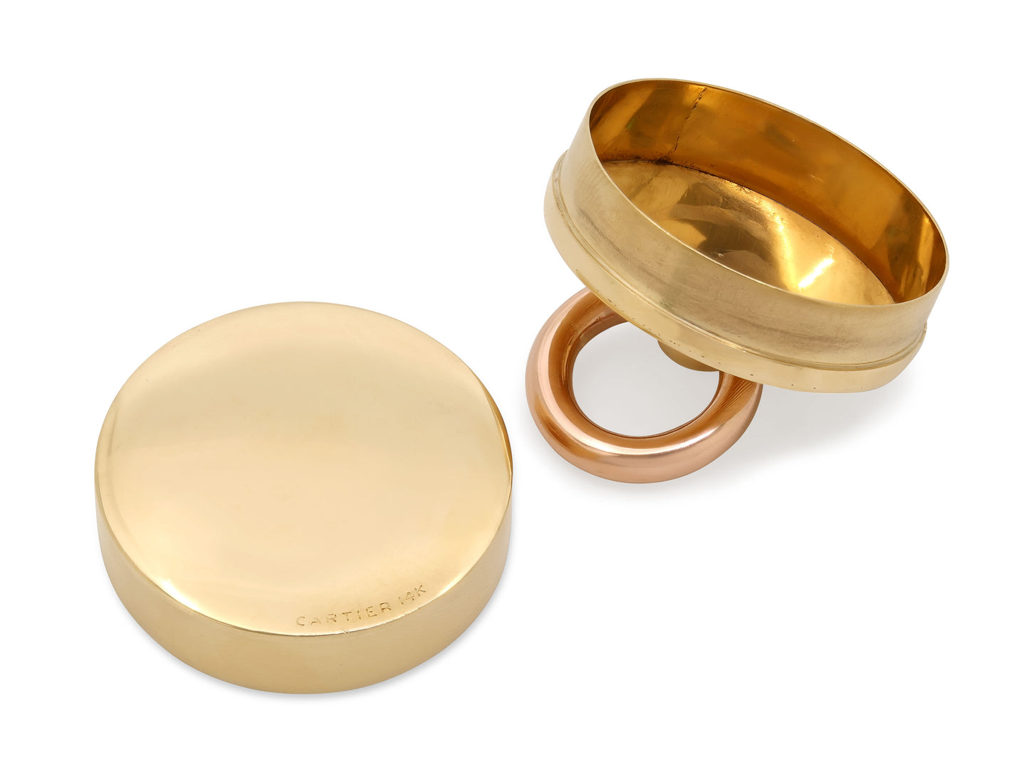 Mid-Century Cartier Pill Box in 14K Yellow and Rose Gold