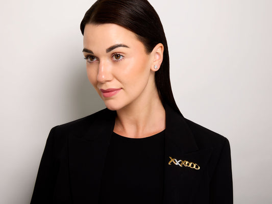 Tiffany & Co. Paloma Picasso Diamond 'XO' Brooch in 18K Gold and Platinum