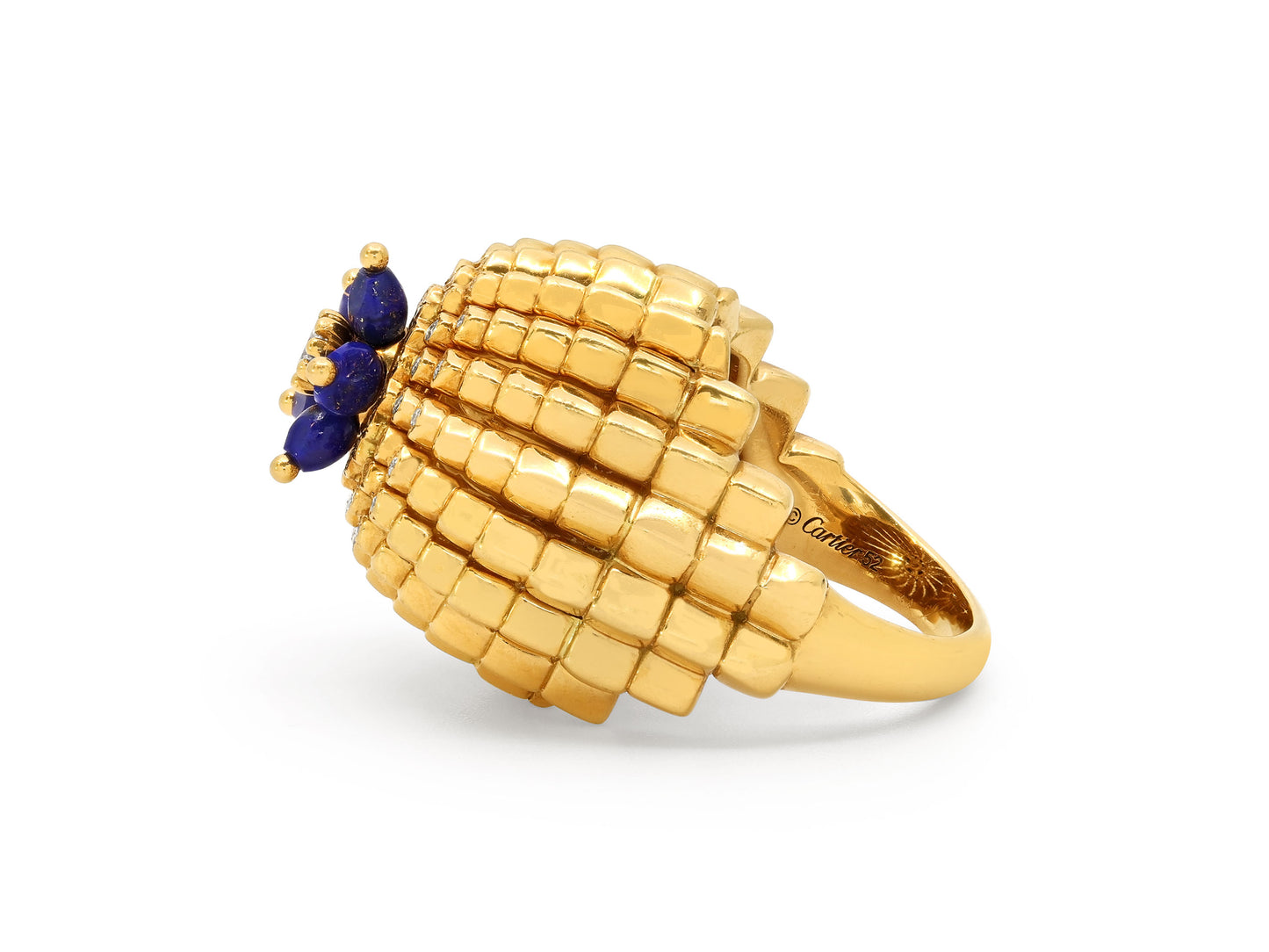 Cartier 'Cactus de Cartier' Diamond and Lapis Ring in 18K Gold