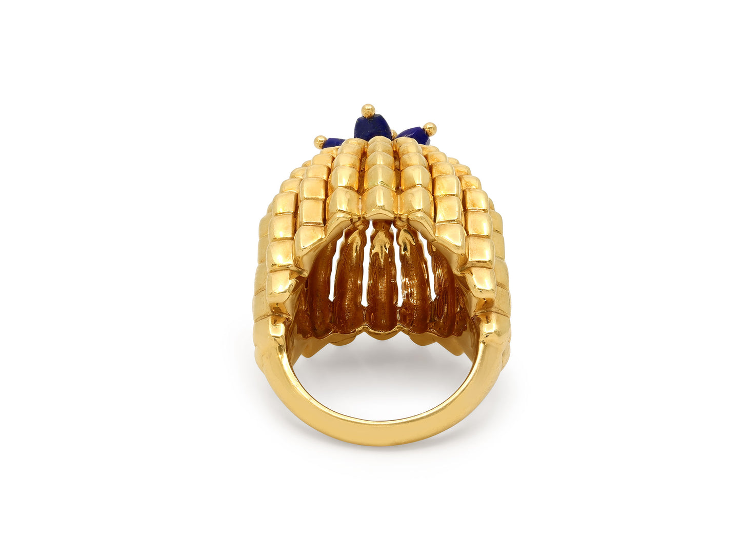 Cartier 'Cactus de Cartier' Diamond and Lapis Ring in 18K Gold