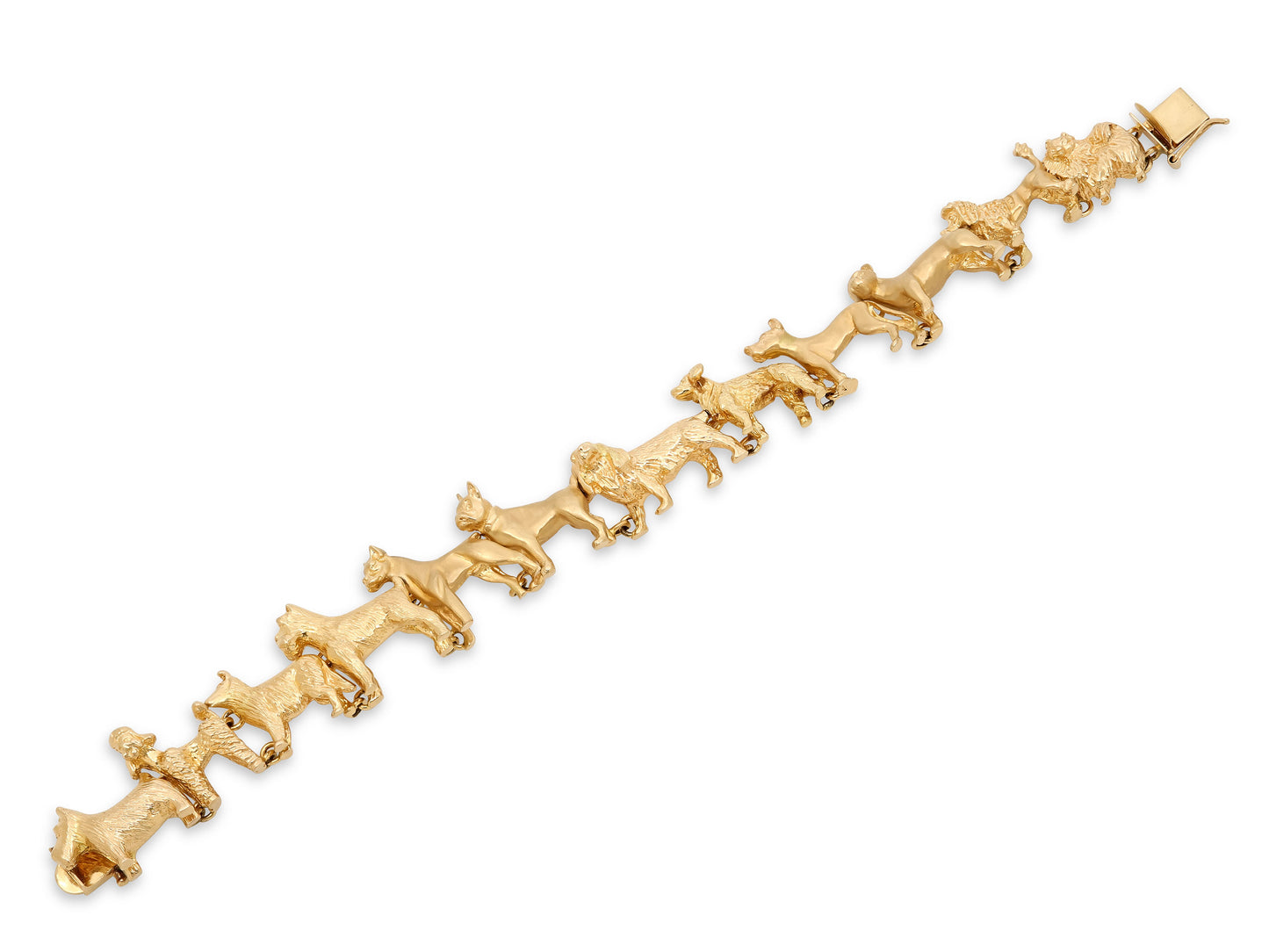 Dog Breed Link Bracelet in 14K Gold