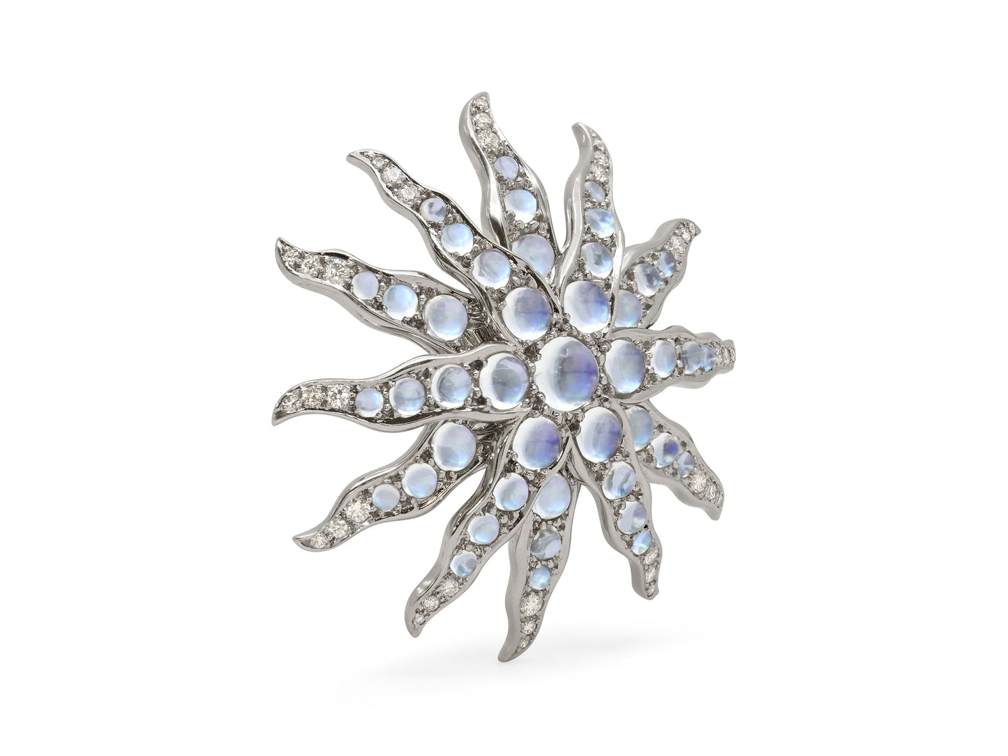 Tiffany & Co. 'Starburst' Moonstone Brooch in Platinum