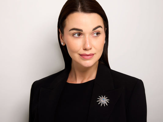 Tiffany & Co. 'Starburst' Moonstone Brooch in Platinum