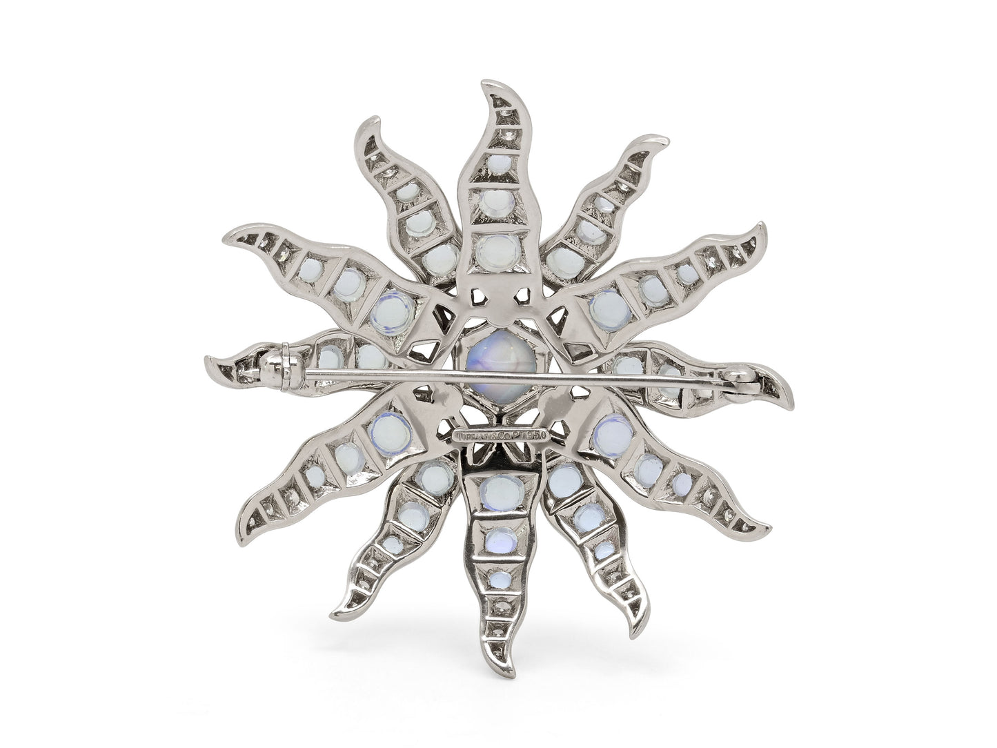 Tiffany & Co. 'Starburst' Moonstone Brooch in Platinum