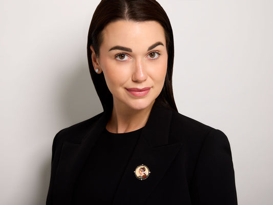 Antique Victorian Diamond and Enamel Portrait Brooch in Silver over 14K Gold