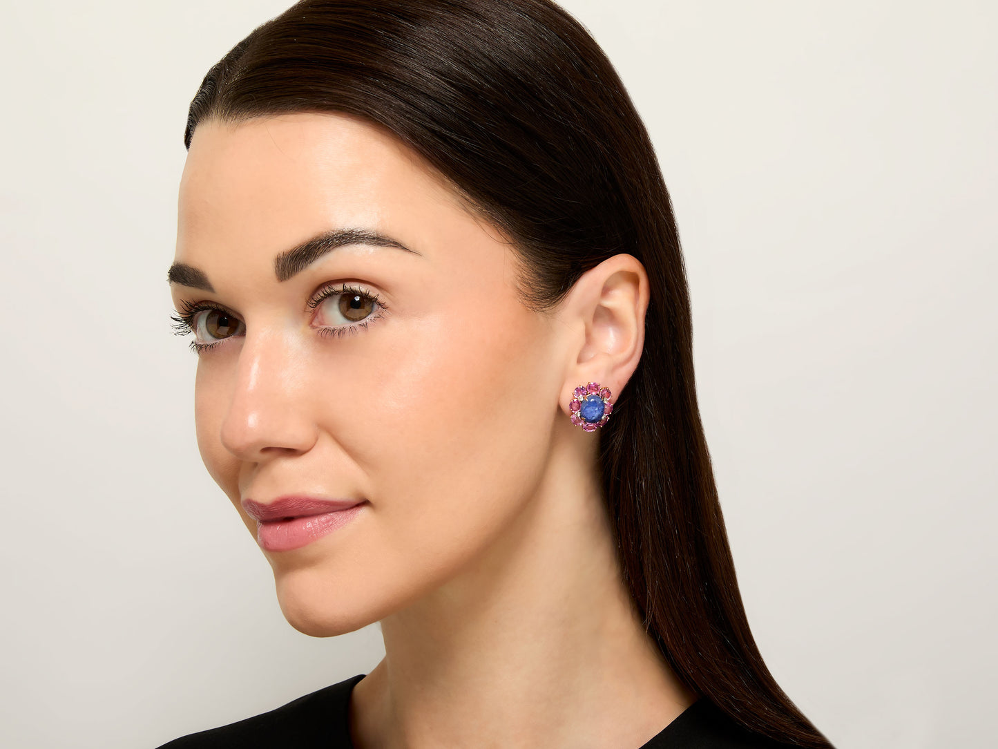 Beladora 'Reimagined' Sapphire and Diamond Earrings in 14K Rose Gold