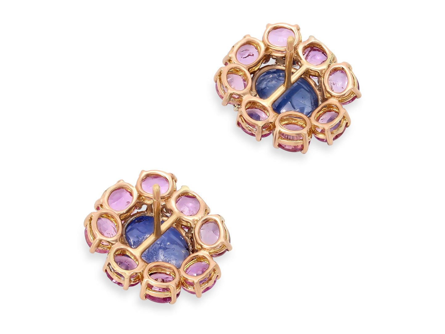 Beladora 'Reimagined' Sapphire and Diamond Earrings in 14K Rose Gold