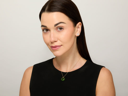 Tiffany & Co. Elsa Peretti 'Eternal Circle' Jade Pendant Necklace in 18K Gold