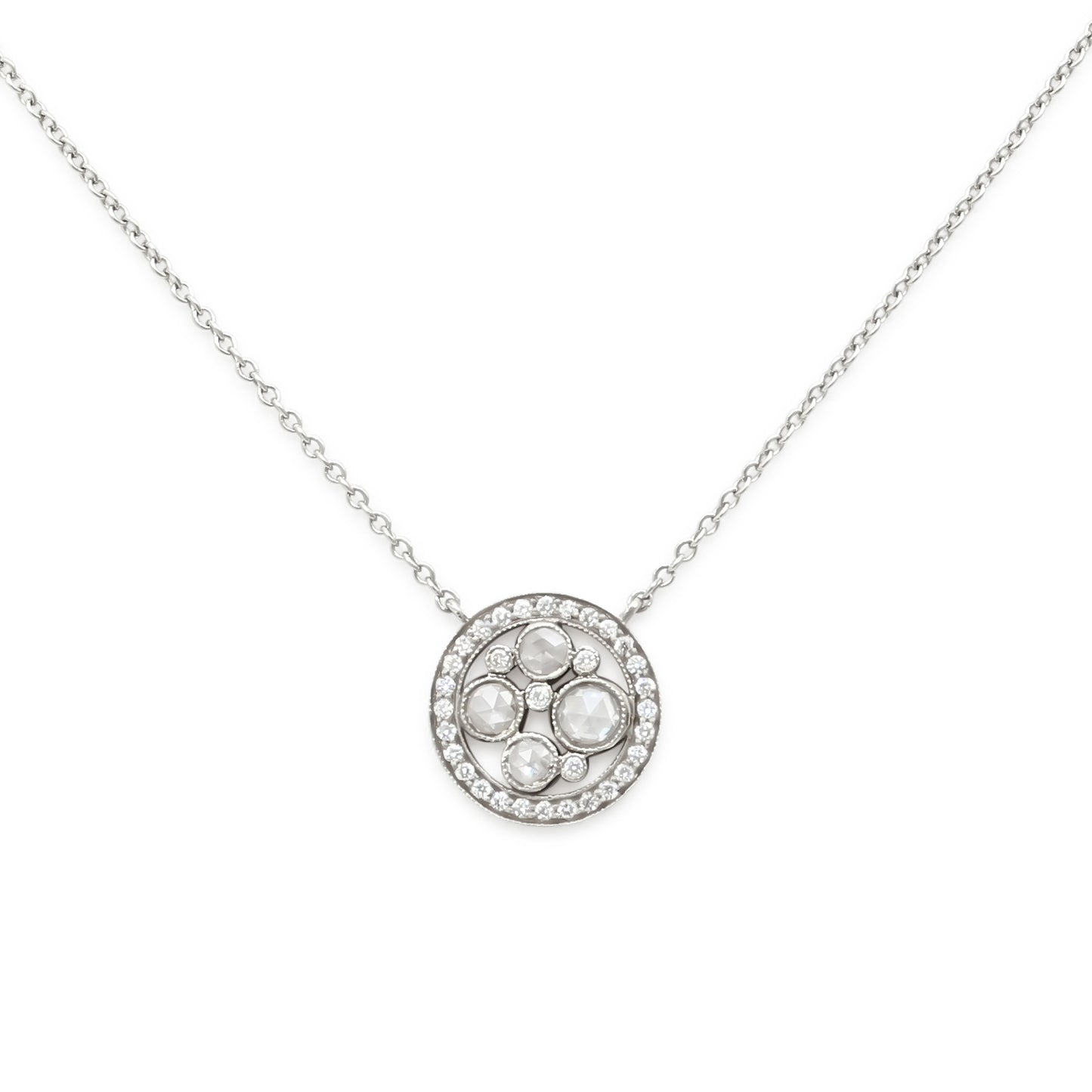 Tiffany & Co. 'Cobblestone' Diamond Pendant Necklace in Platinum