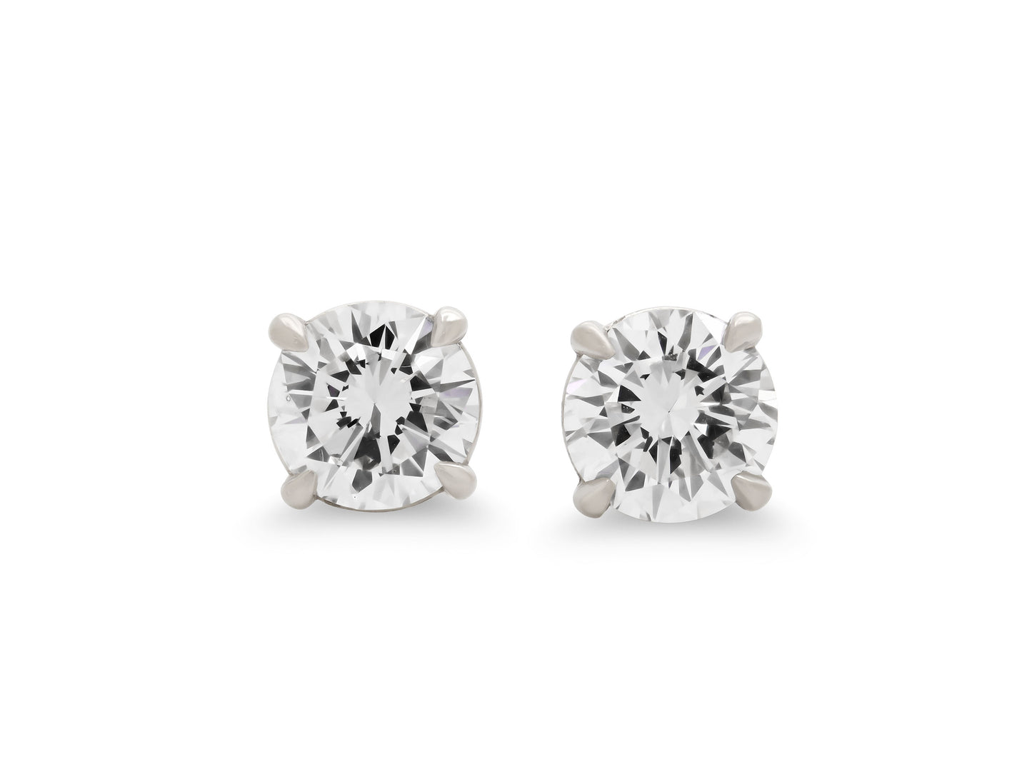 Diamond Stud Earrings, 2.12 total carats, H Color, in Platinum