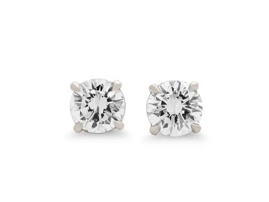 Diamond Stud Earrings, 2.12 total carats, H Color, in Platinum