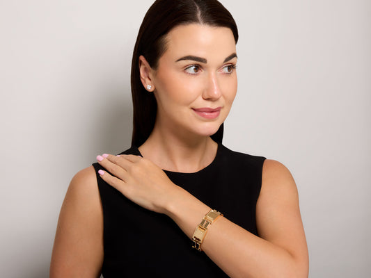 Retro Tank Bracelet in 14K Rose Gold