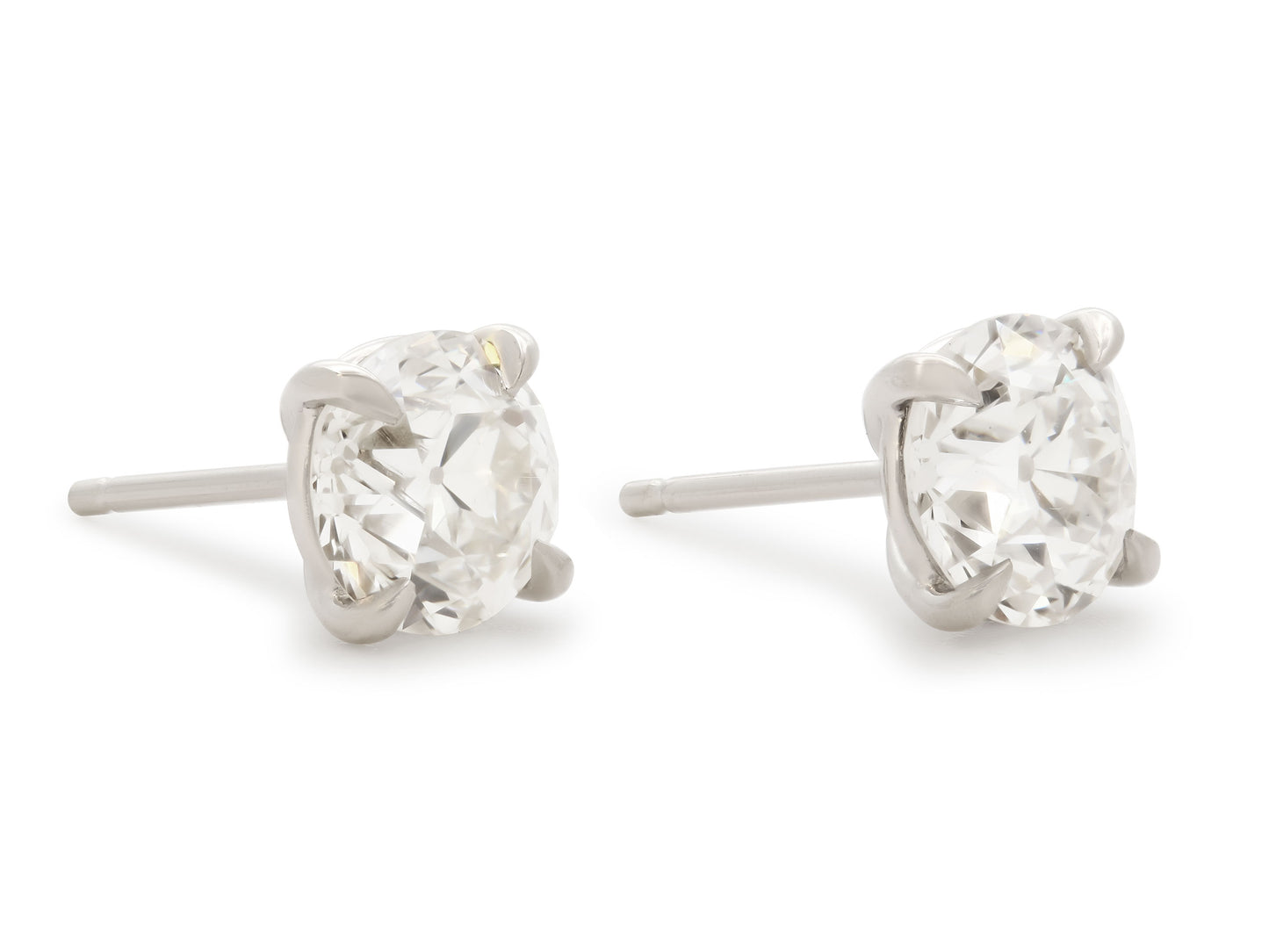 Beladora 'Bespoke' Old European Cut Diamond Stud Earrings, 3.25 total carats, in Platinum