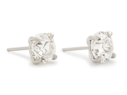 Beladora 'Bespoke' Old European Cut Diamond Stud Earrings, 3.25 total carats, in Platinum