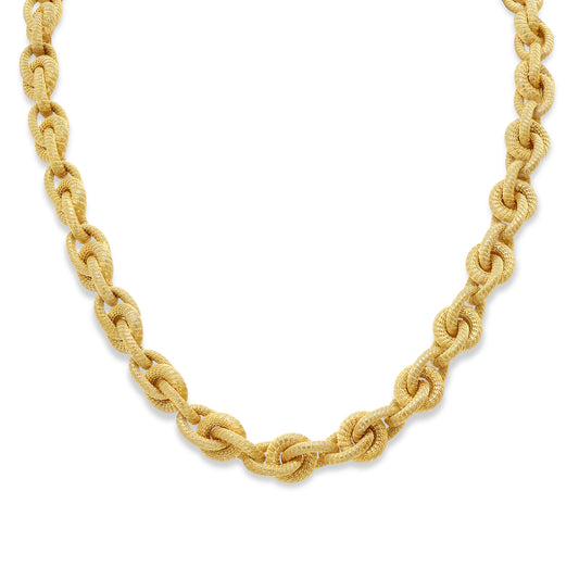 Woven Gold Link Necklace in 18K Gold