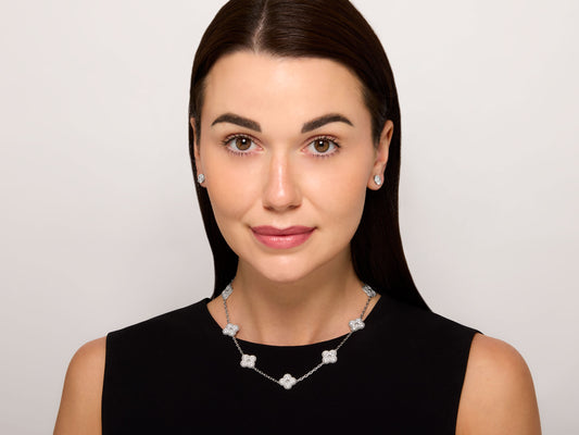 Van Cleef & Arpels 'Vintage Alhambra' Diamond Necklace, 10 motif, in 18K White Gold