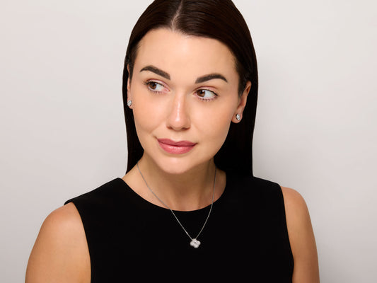 Van Cleef & Arpels 'Vintage Alhambra' Diamond Pendant in 18K White Gold