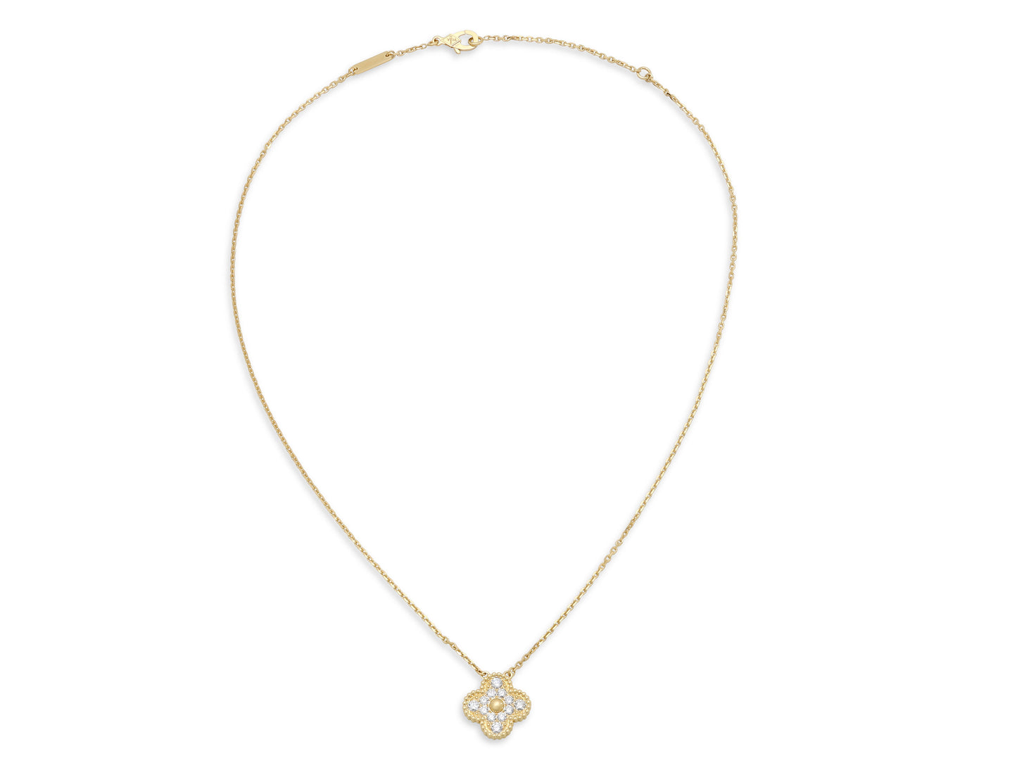 Van Cleef & Arpels 'Vintage Alhambra' Diamond Pendant in 18K Gold