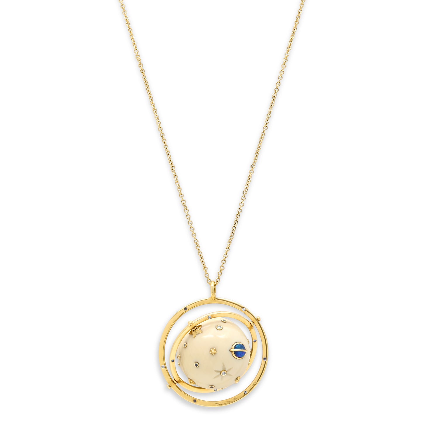 Bibi Van der Velden 'Mammoth Galaxy' Spinning Pendant Necklace in 18K Gold