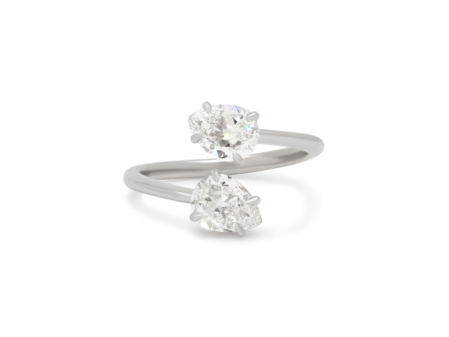 Beladora 'Bespoke' Diamond Bypass Ring in Platinum