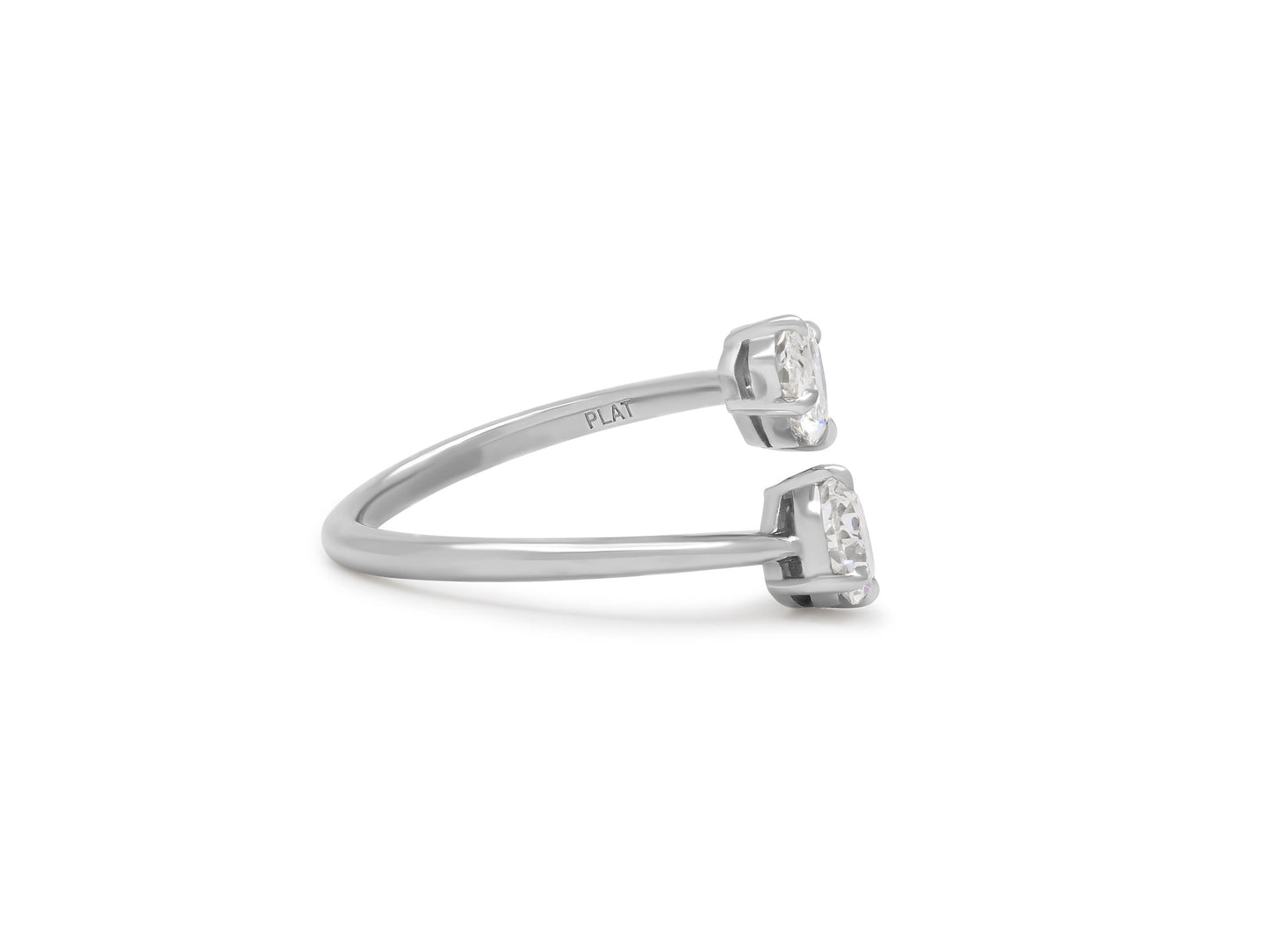 Beladora 'Bespoke' Diamond Bypass Ring in Platinum